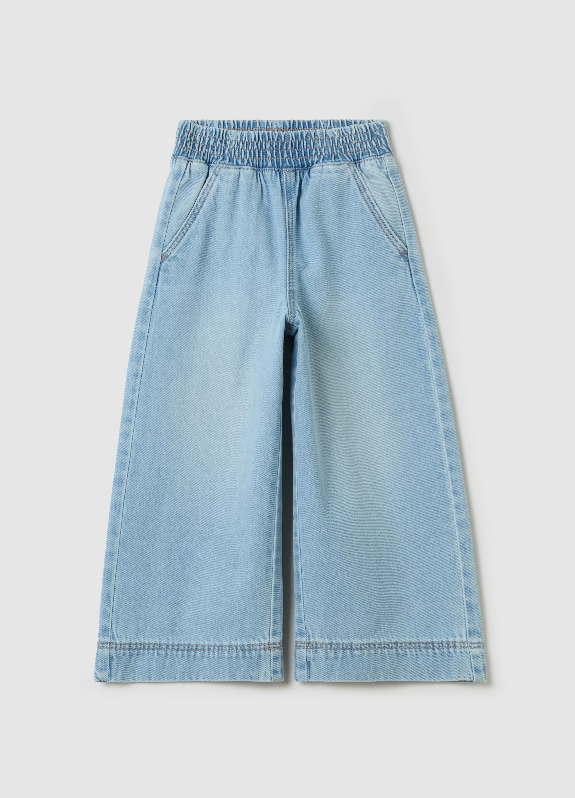 Joggers a gamba larga in denim