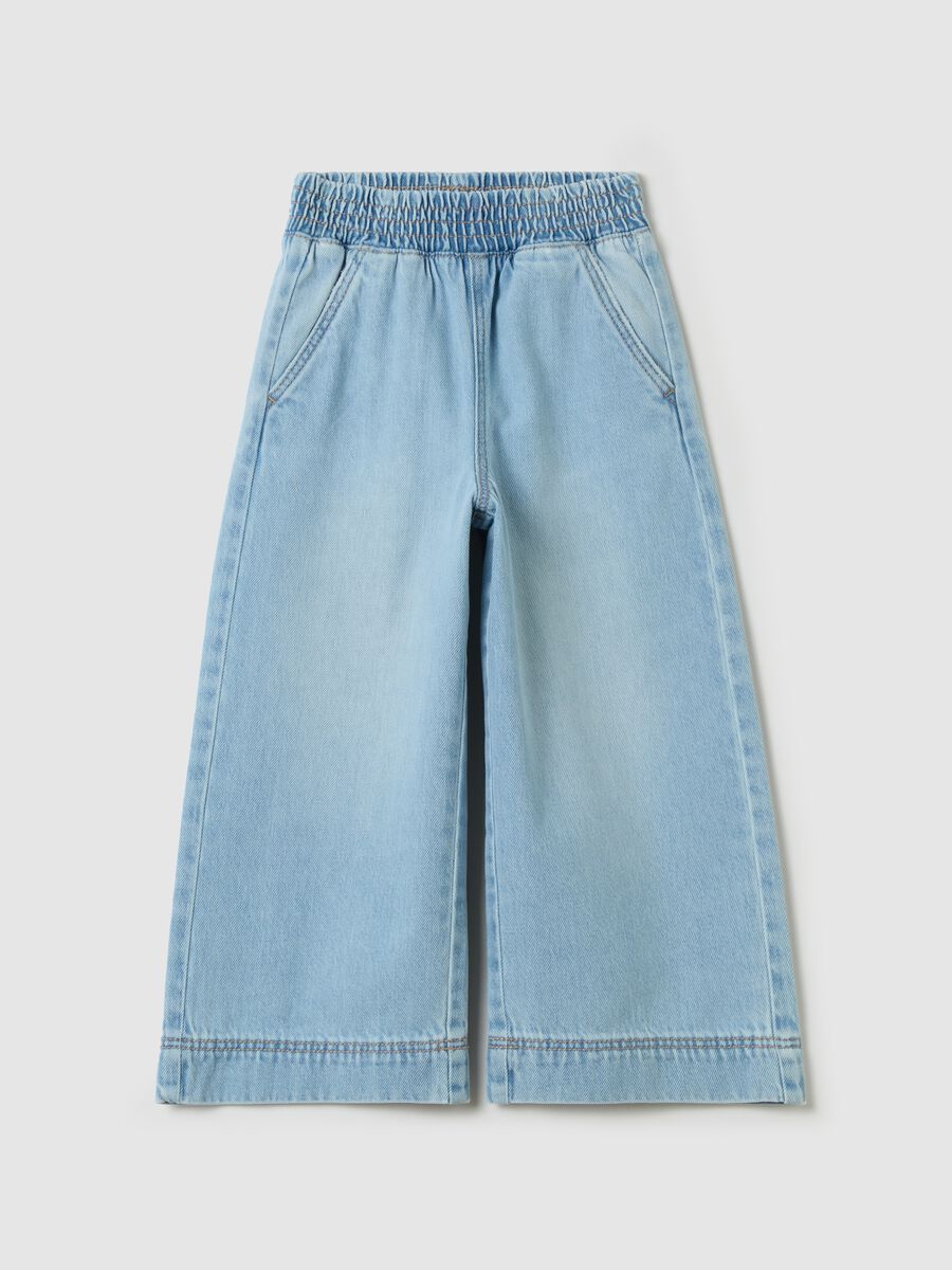 Wide-leg joggers in denim_0