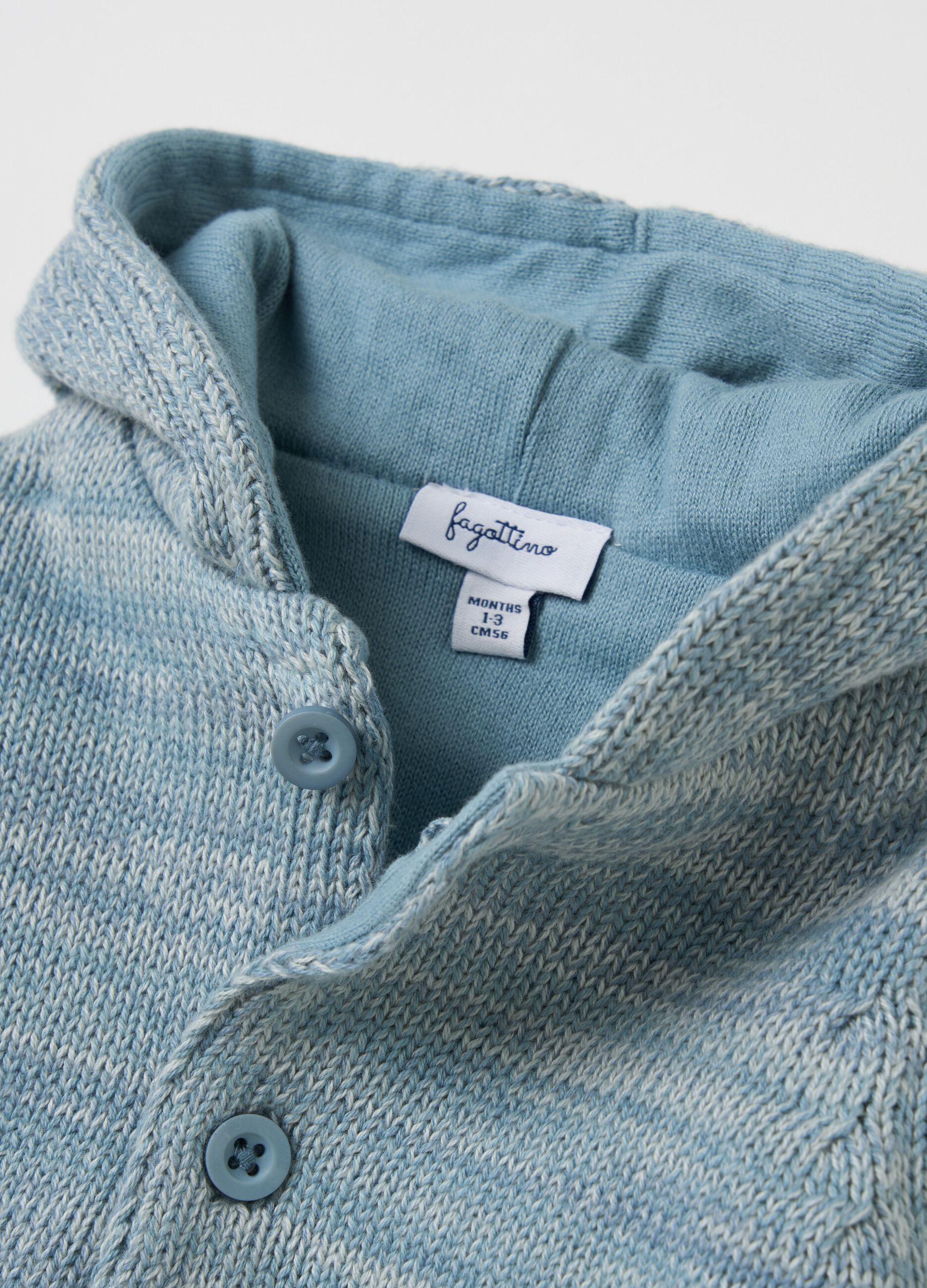 Mélange cotton jacket with hood