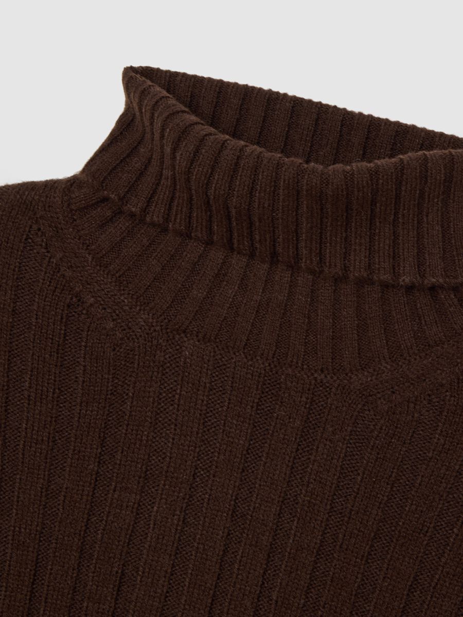 Brown Regular Fit Turtleneck_1