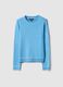 Blue crew neck sweater regular fit with contrast details_4
