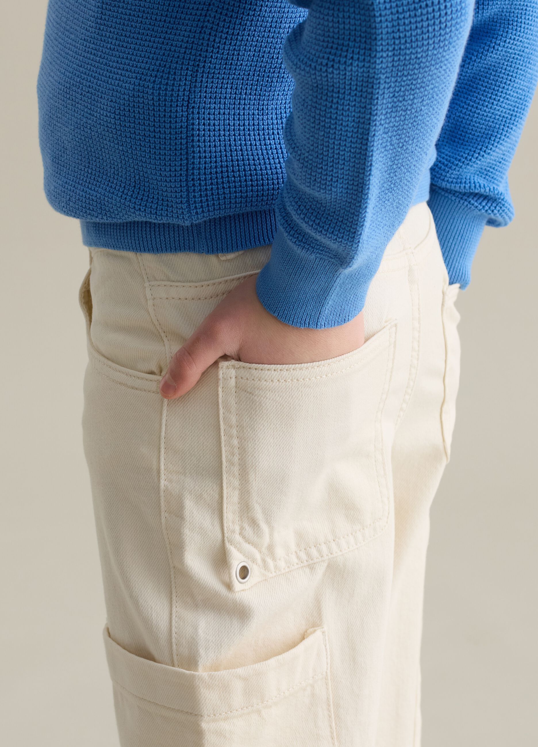 Jeans cargo in cotone 