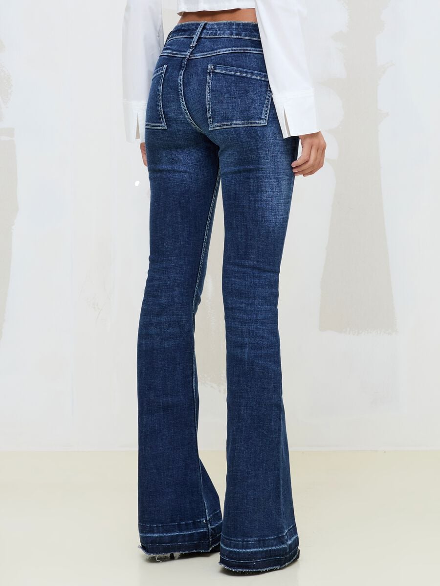 Slim Flare Denim Dark Blue Washed_3