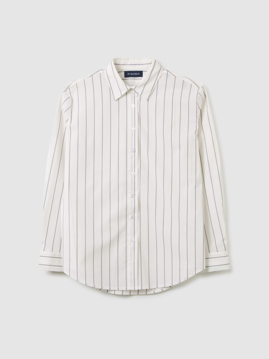 Striped white shirt in stretch fabric_4