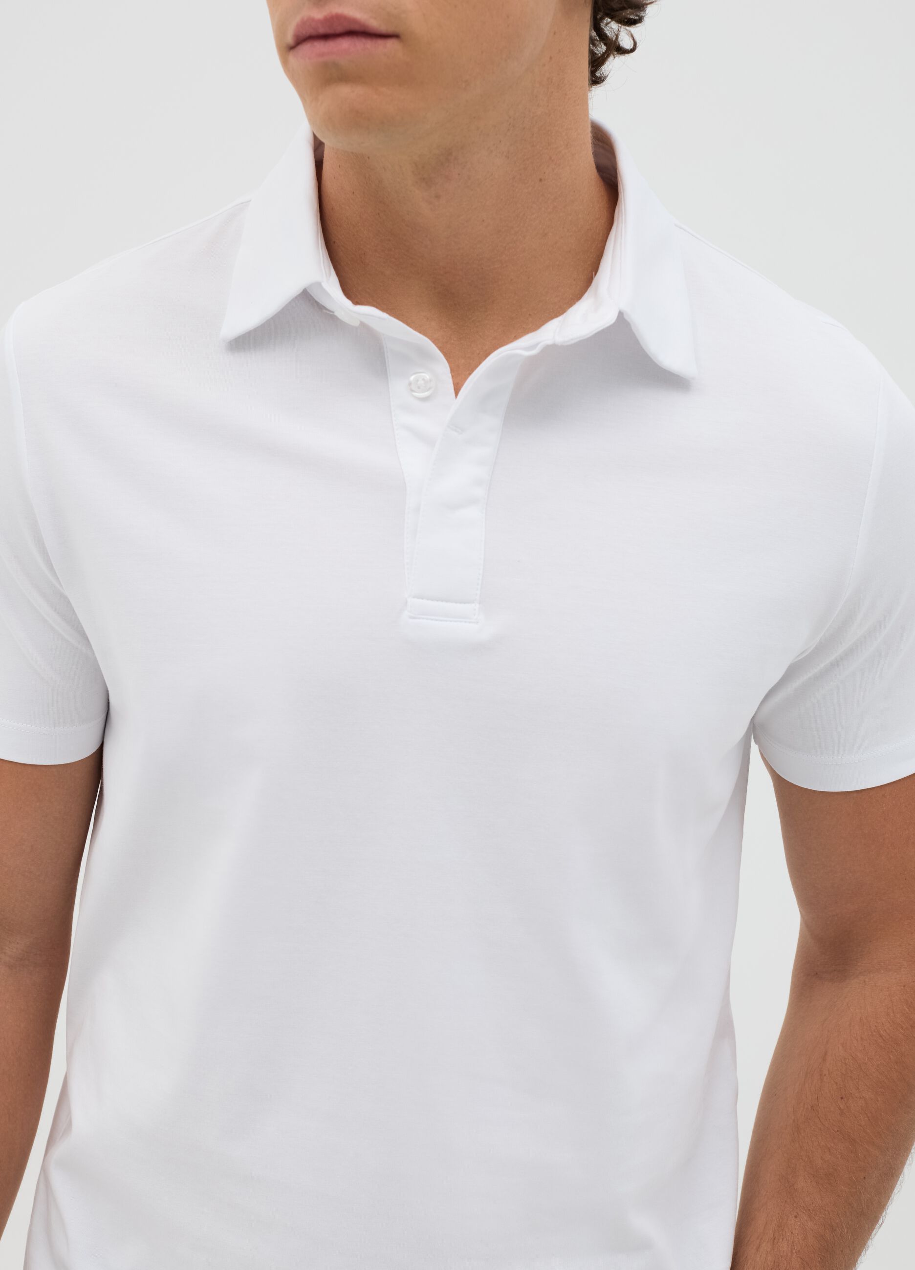 Polo bianca a maniche corte regular fit