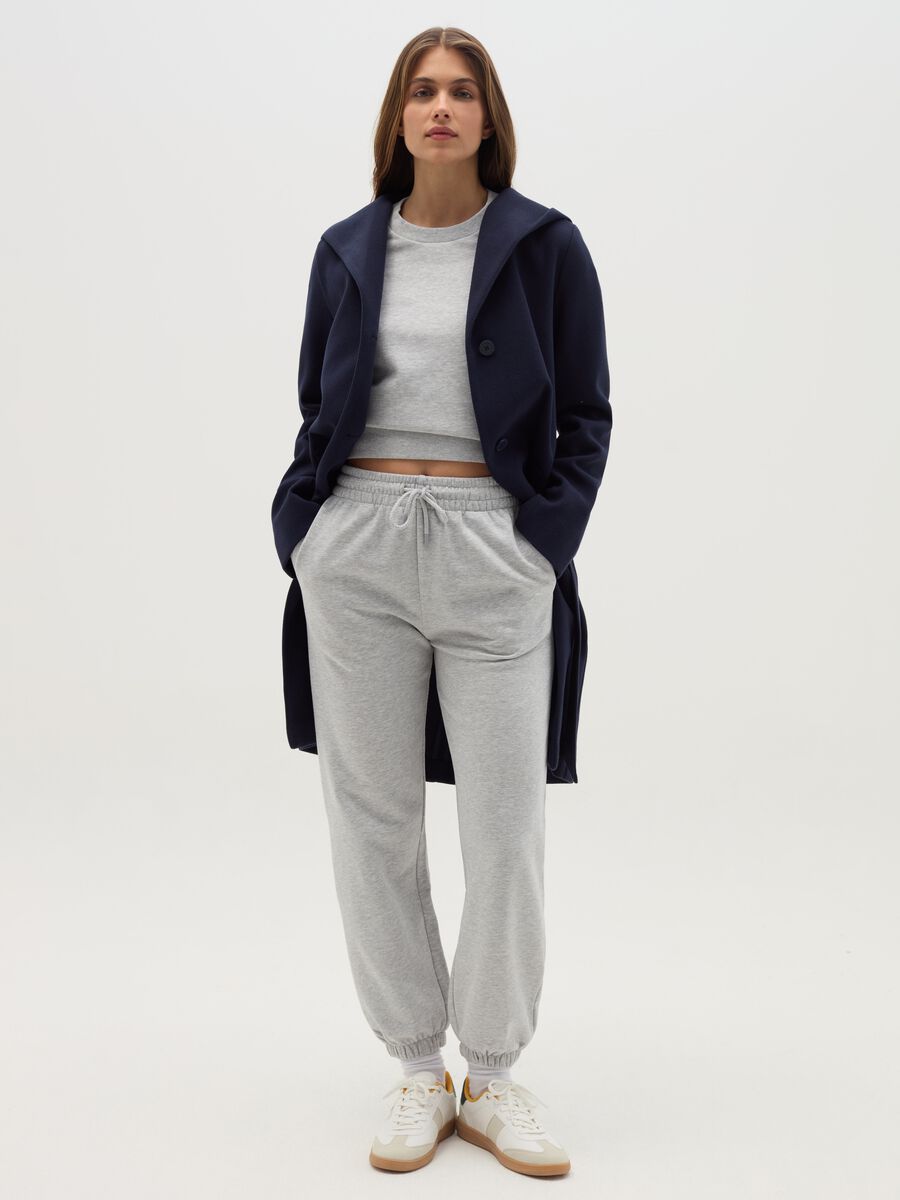 Coat in soft fabric with hood_1