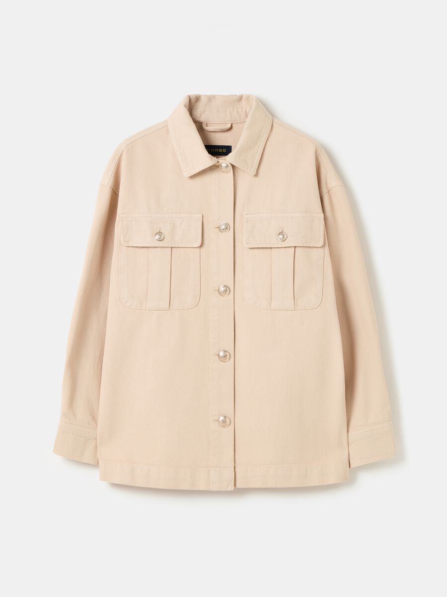 Twill shacket with buttons_3