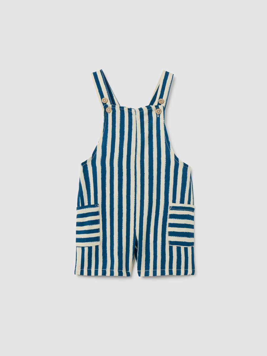Salopette da bambino in misto viscosa e lino multicolor regular fit_0