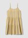 Yellow striped pure viscose dress_4