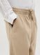 Boys' Beige Linen Regular Fit Trousers with Elastic Waist_1