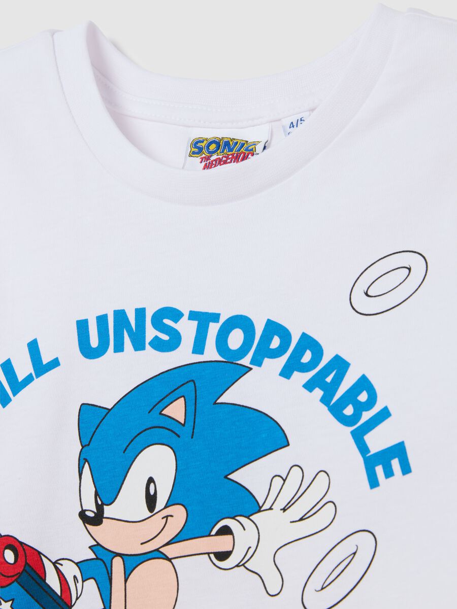 Multicoloured cotton regular fit children's outfit with Sonic print_2