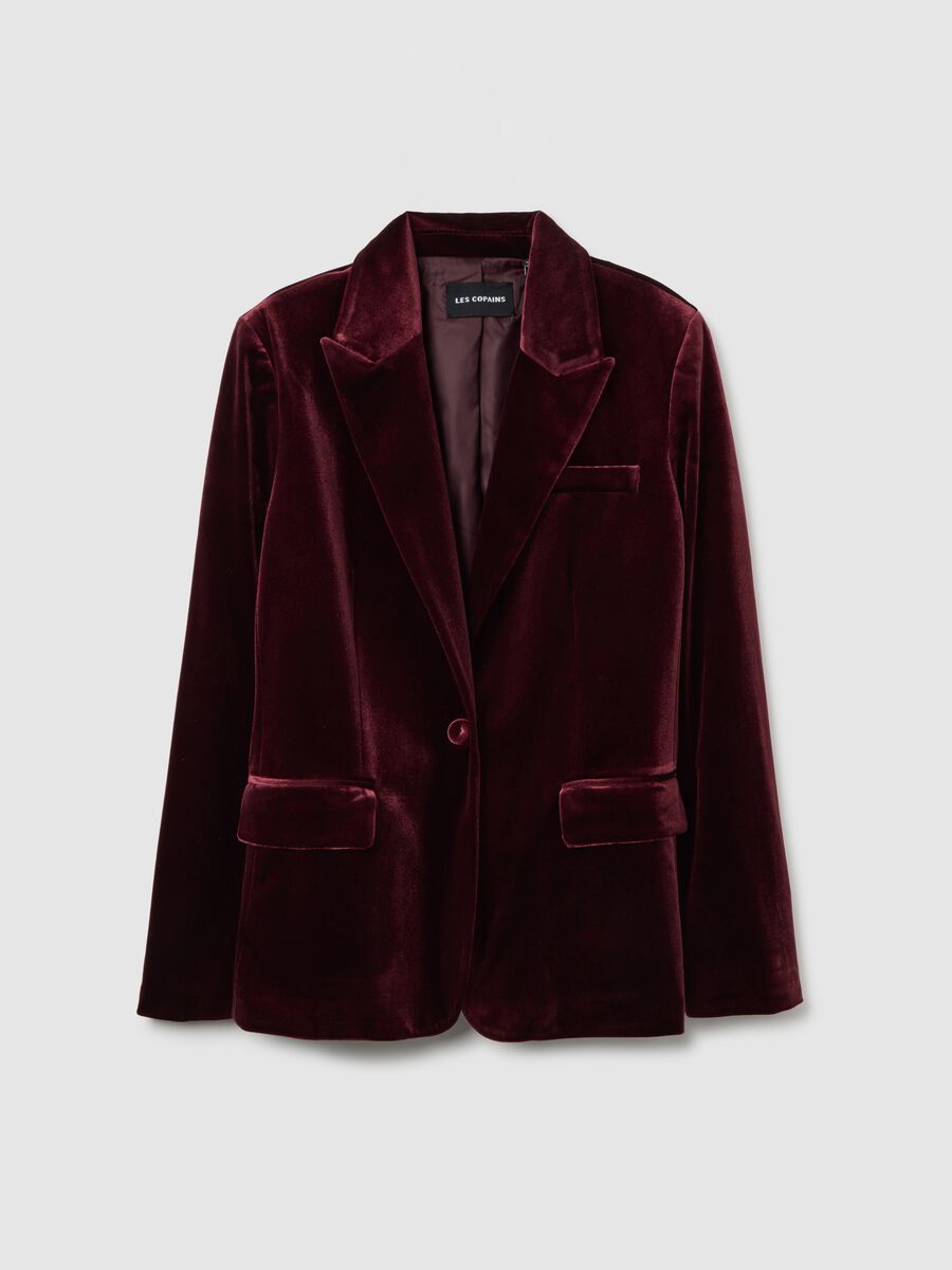 Red Velvet Slim Fit Blazer_4