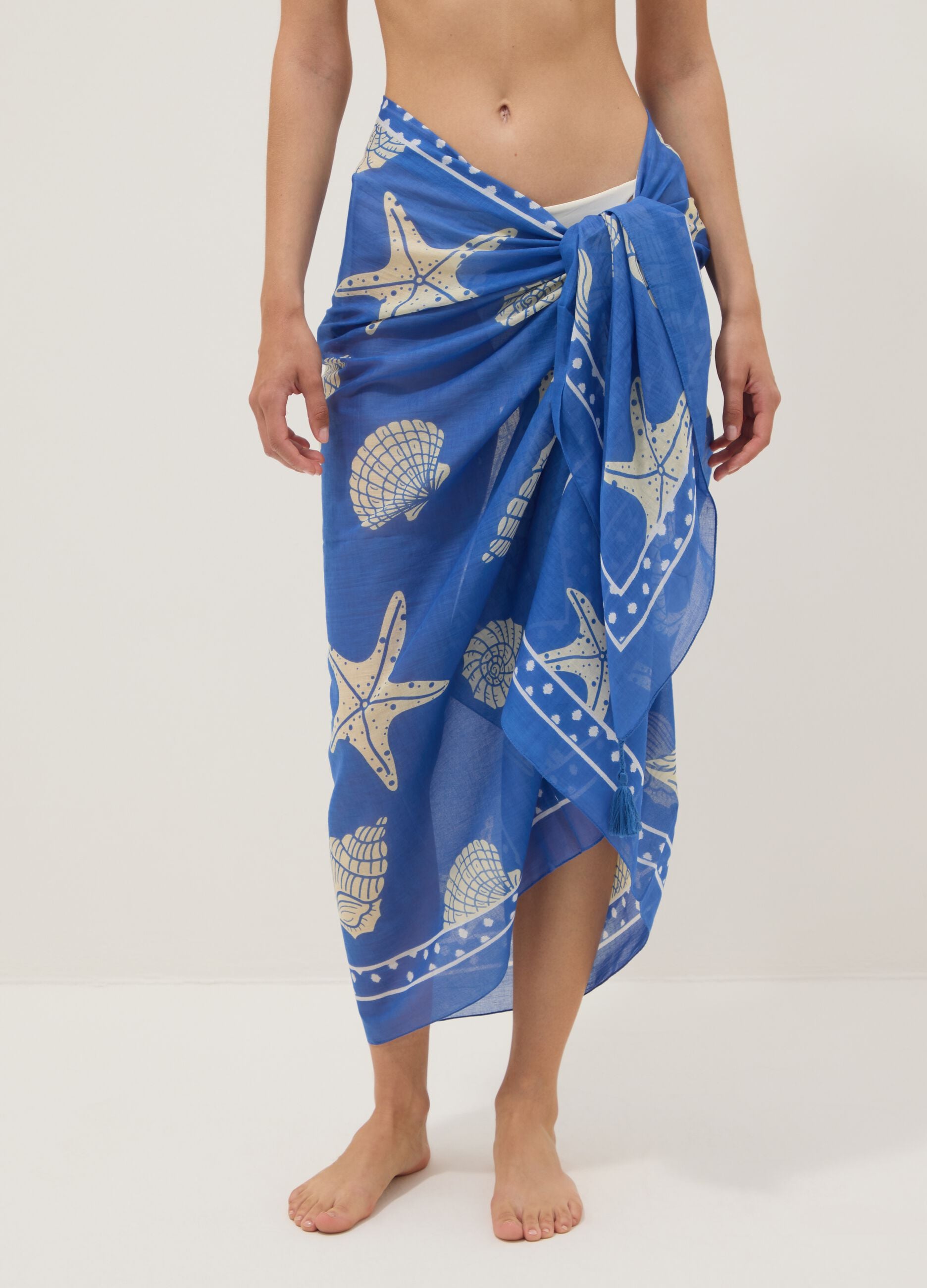 Blue pure cotton pareo