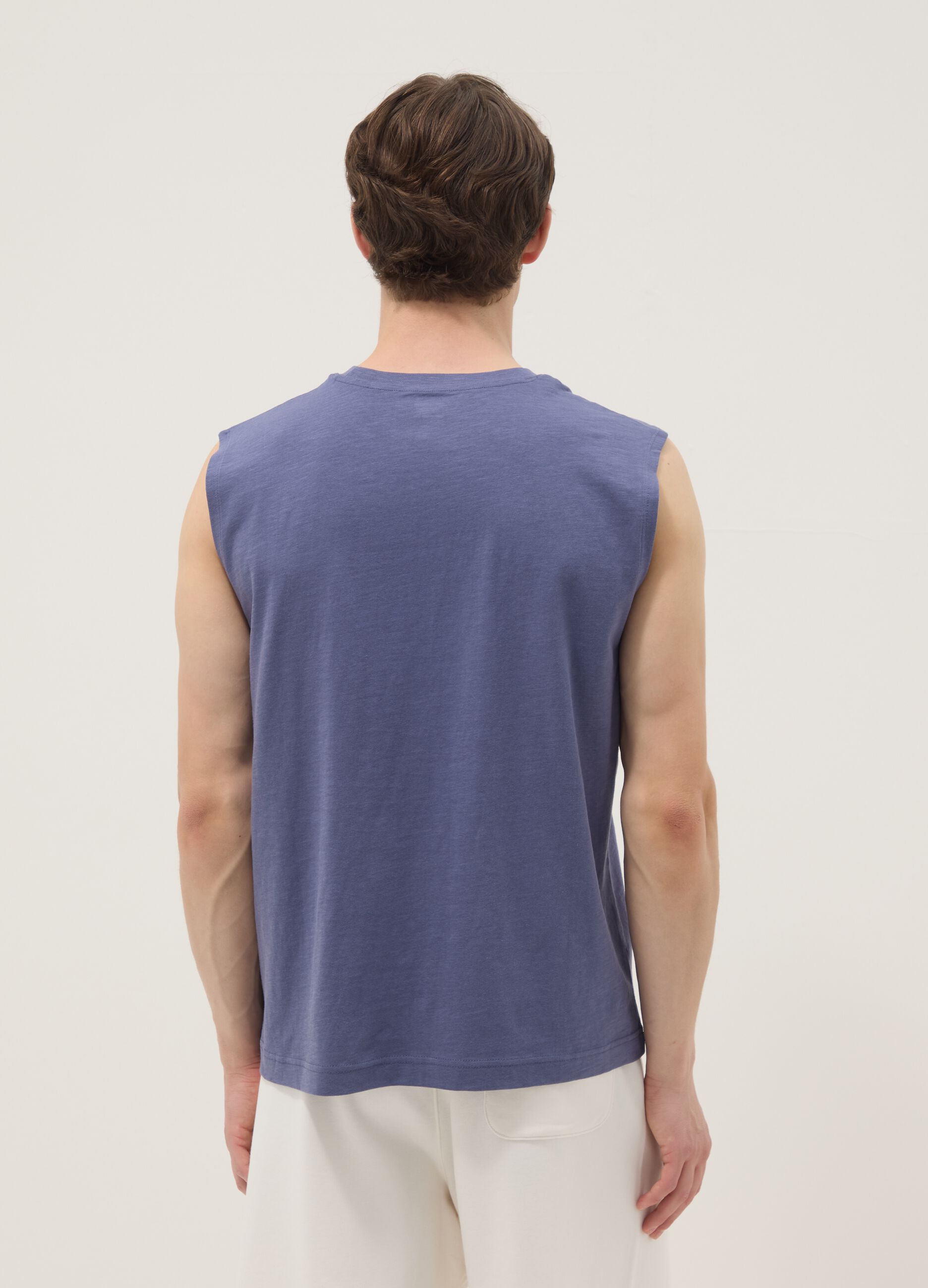 Blue Pure Cotton Vest