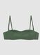 Top bikini a fascia in tessuto elasticizzato verde con imbottitura_4