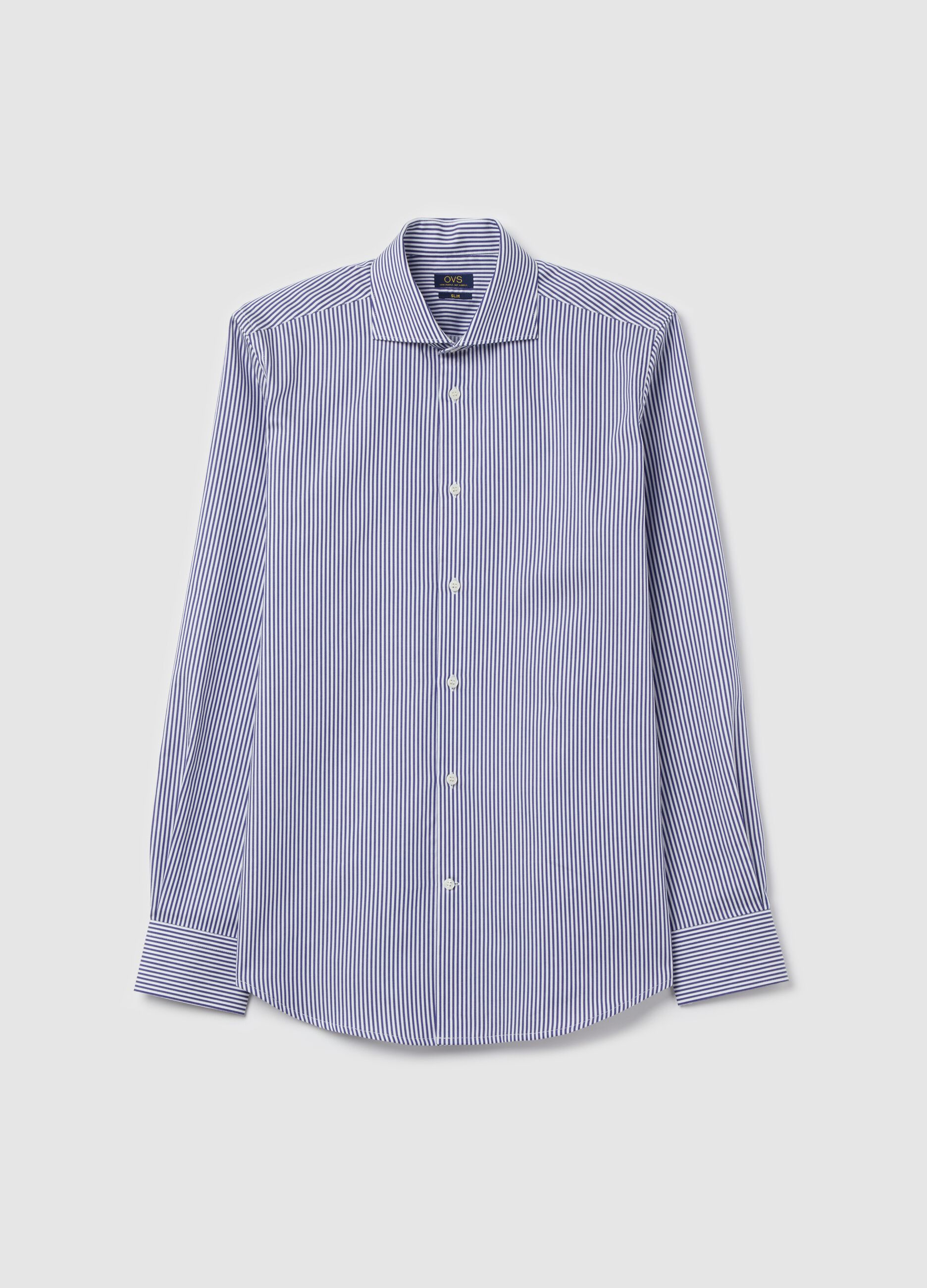 Camicia slim fit a righe easy iron