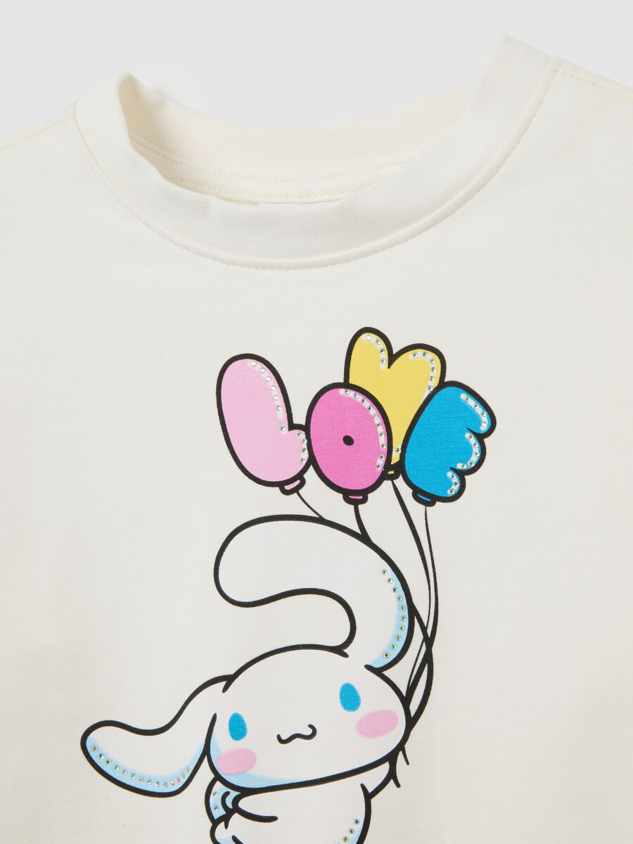 Felpa da bambina in misto cotone elasticizzato bianca_2