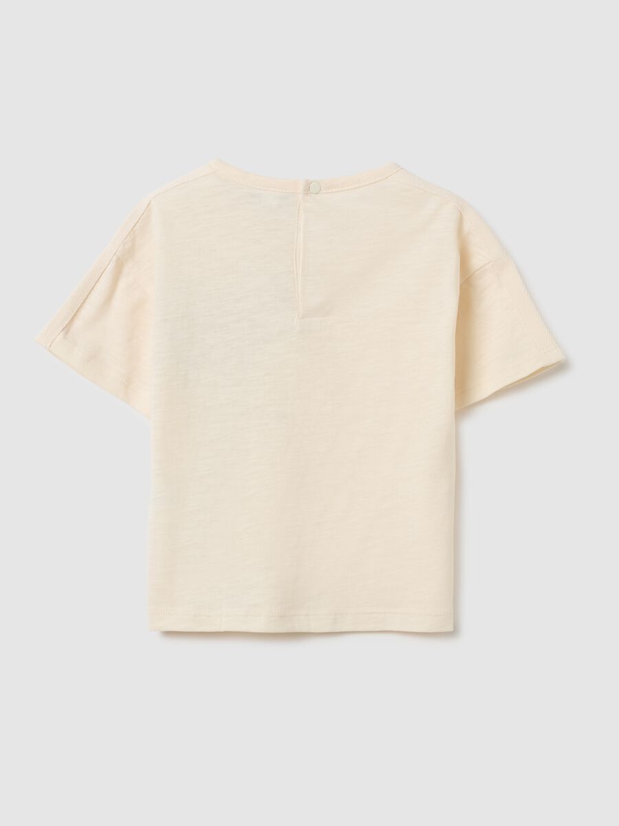Baby T-shirt in pure beige cotton regular fit_1