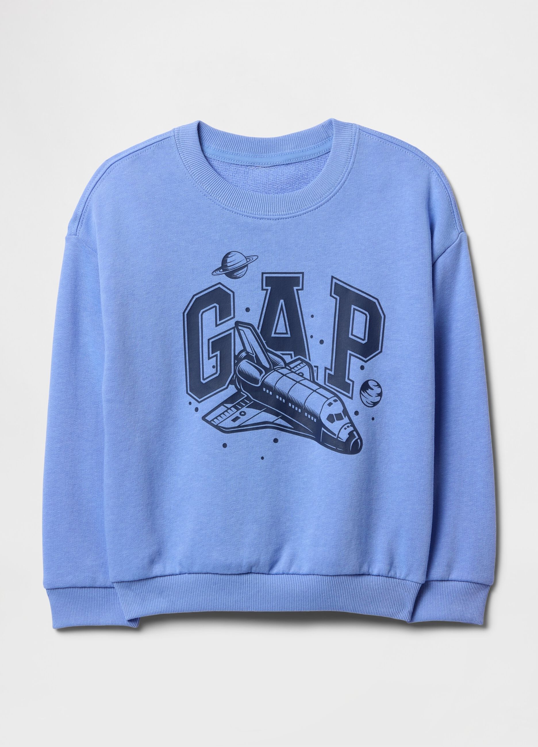 Blue sweatshirt with GAP print and shuttle design