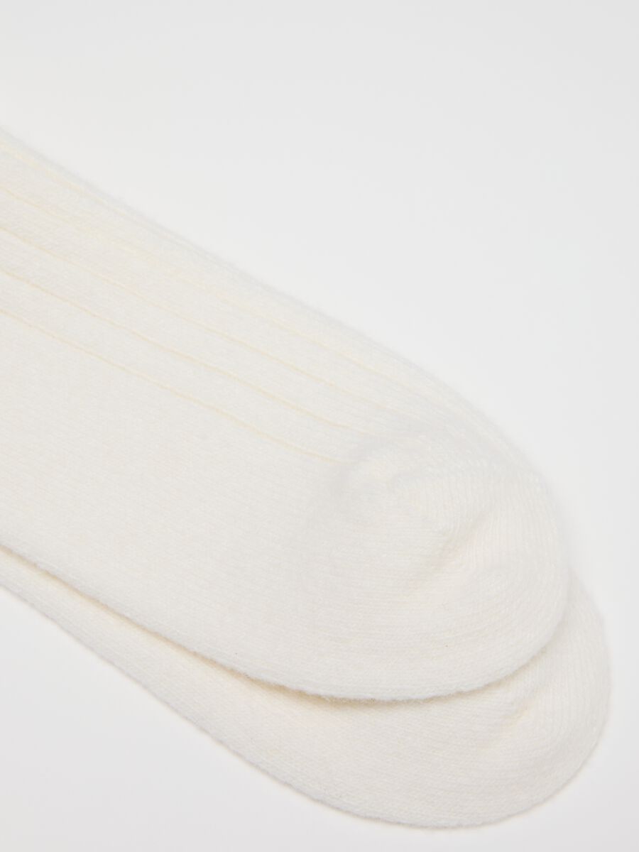 White socks in viscose and cashmere blend_1