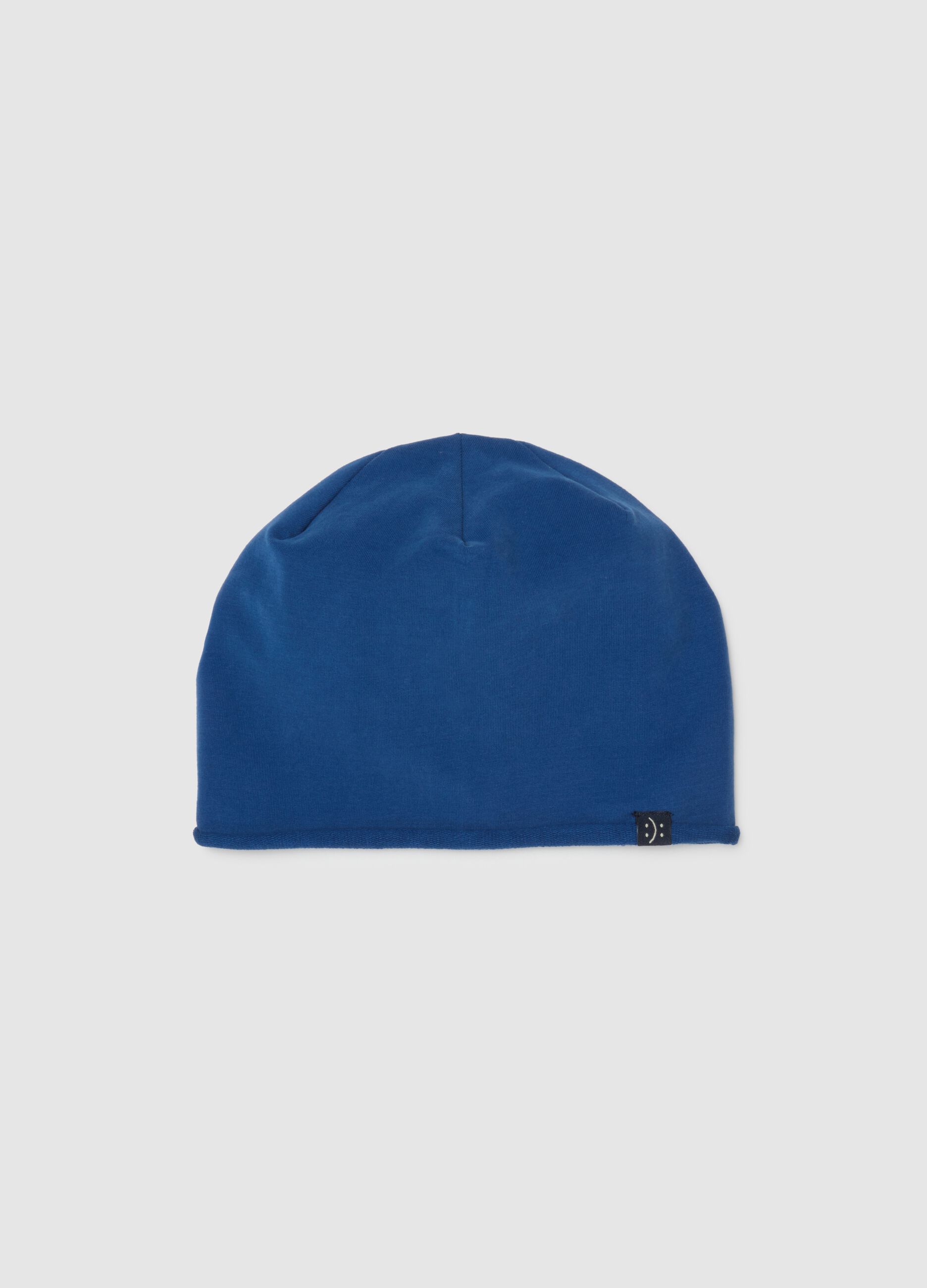 Cappello da ragazzo in cotone blu elasticizzato