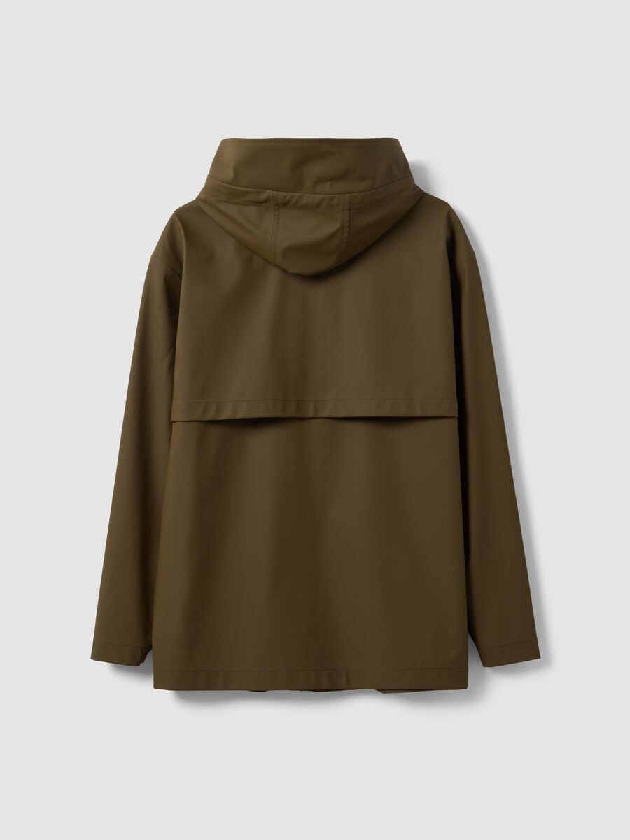 Green rain jacket with zip and hood_6