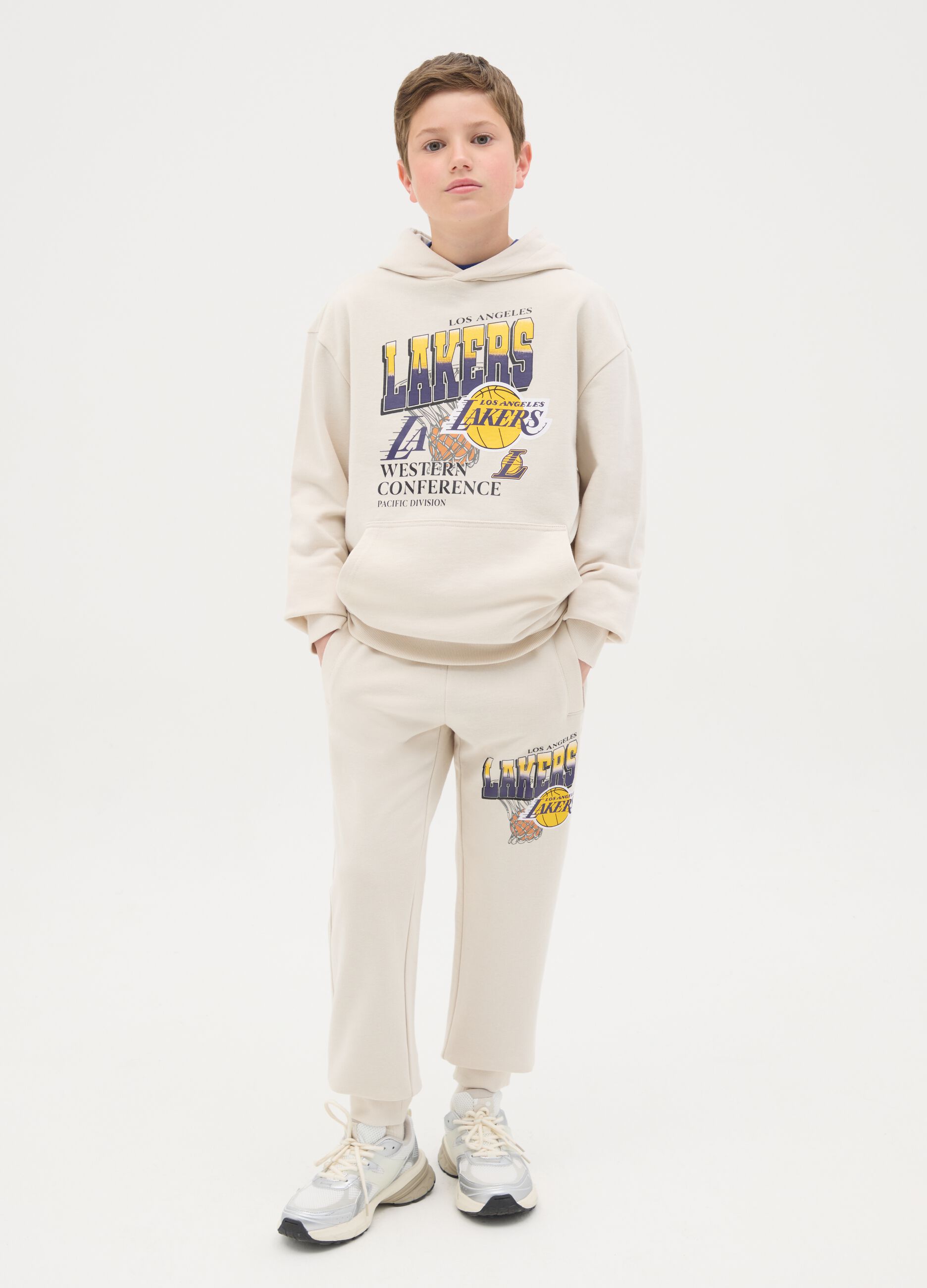 Joggers with NBA Los Angeles Lakers print and drawstring