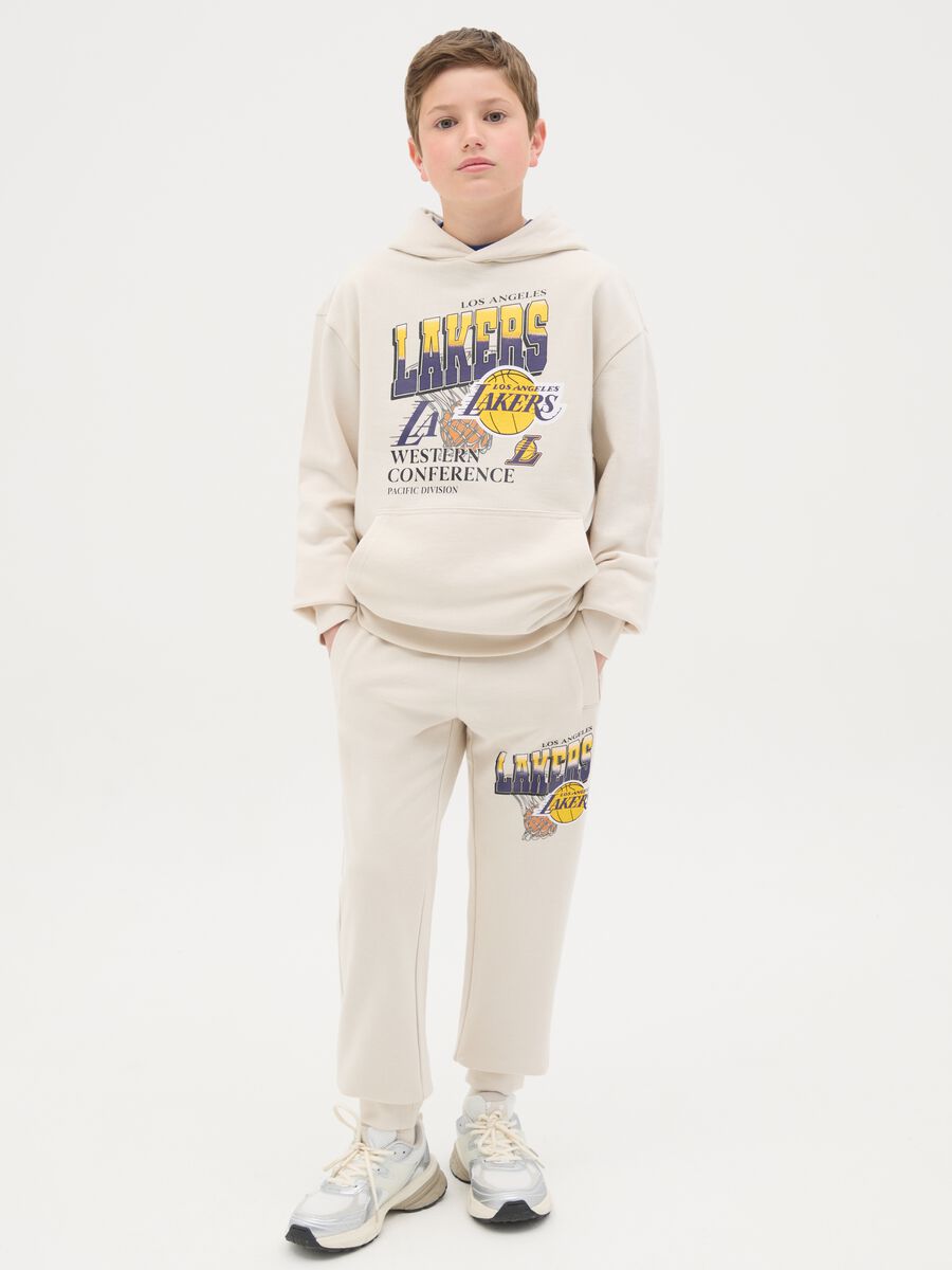 Joggers with NBA Los Angeles Lakers print and drawstring_1