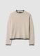 Beige stretch-wool oversized jumper_0