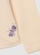 Beige regular fit girl's cotton blend jumper with embroidery_3
