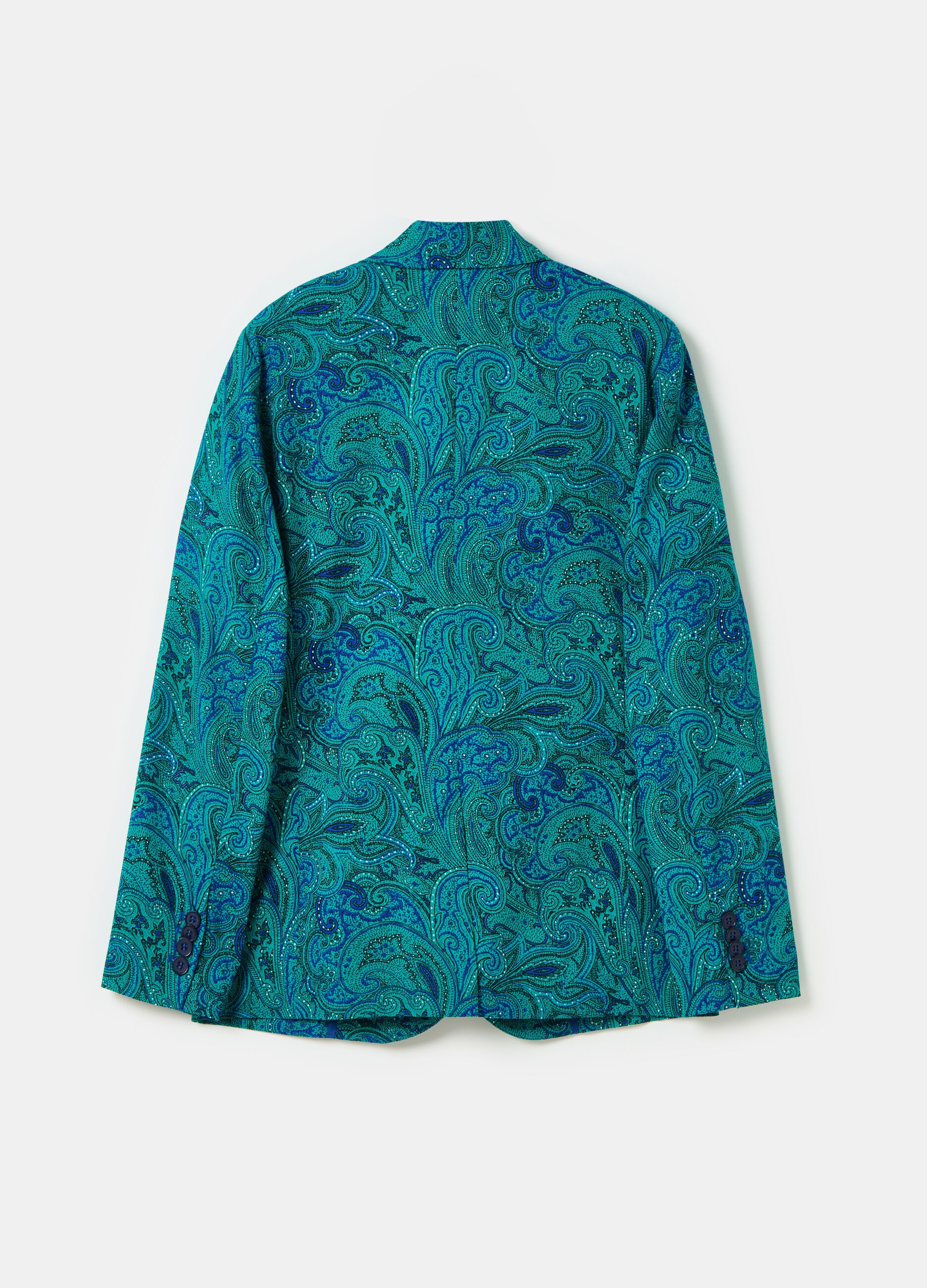 Single-breasted blazer with paisley pattern
