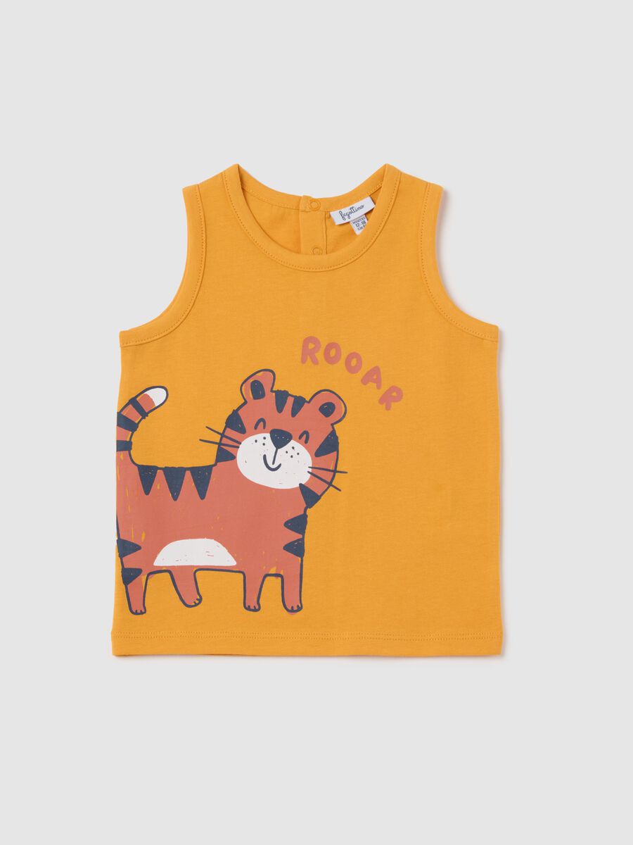 Fagottino Orange Tiger Print Tank Top_0