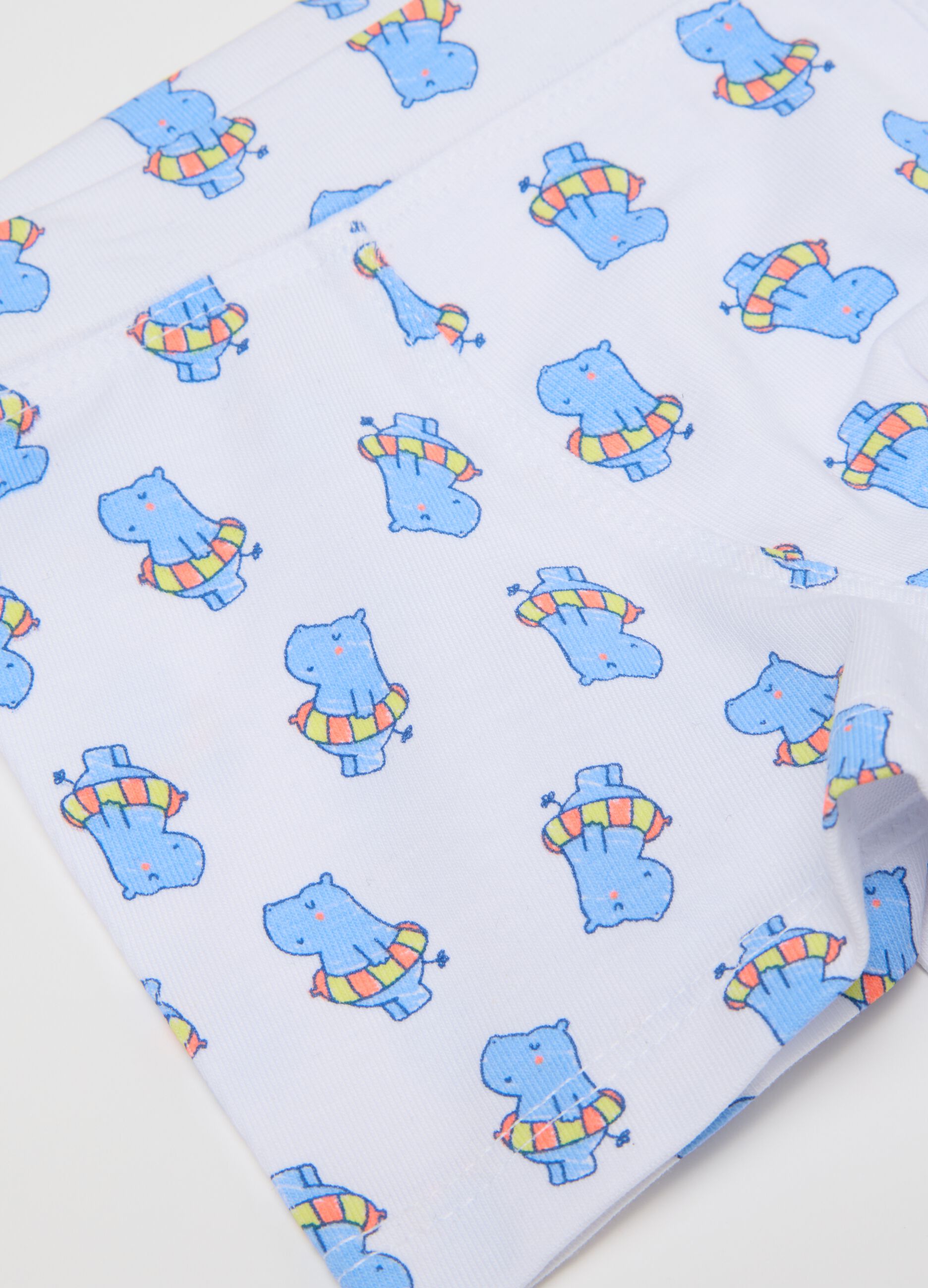 Multicolour stretch cotton children's boxers with print