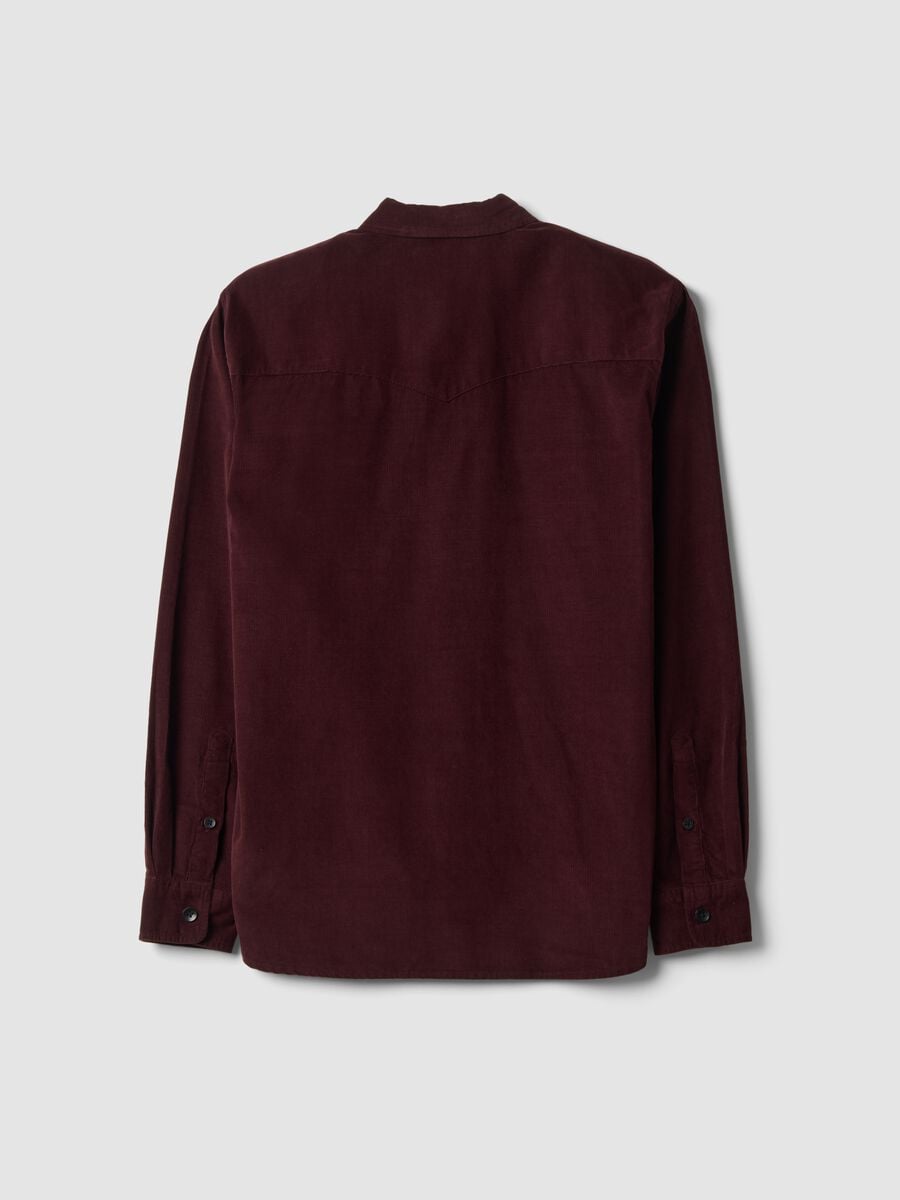 Camicia marrone in puro cotone con due tasche_6