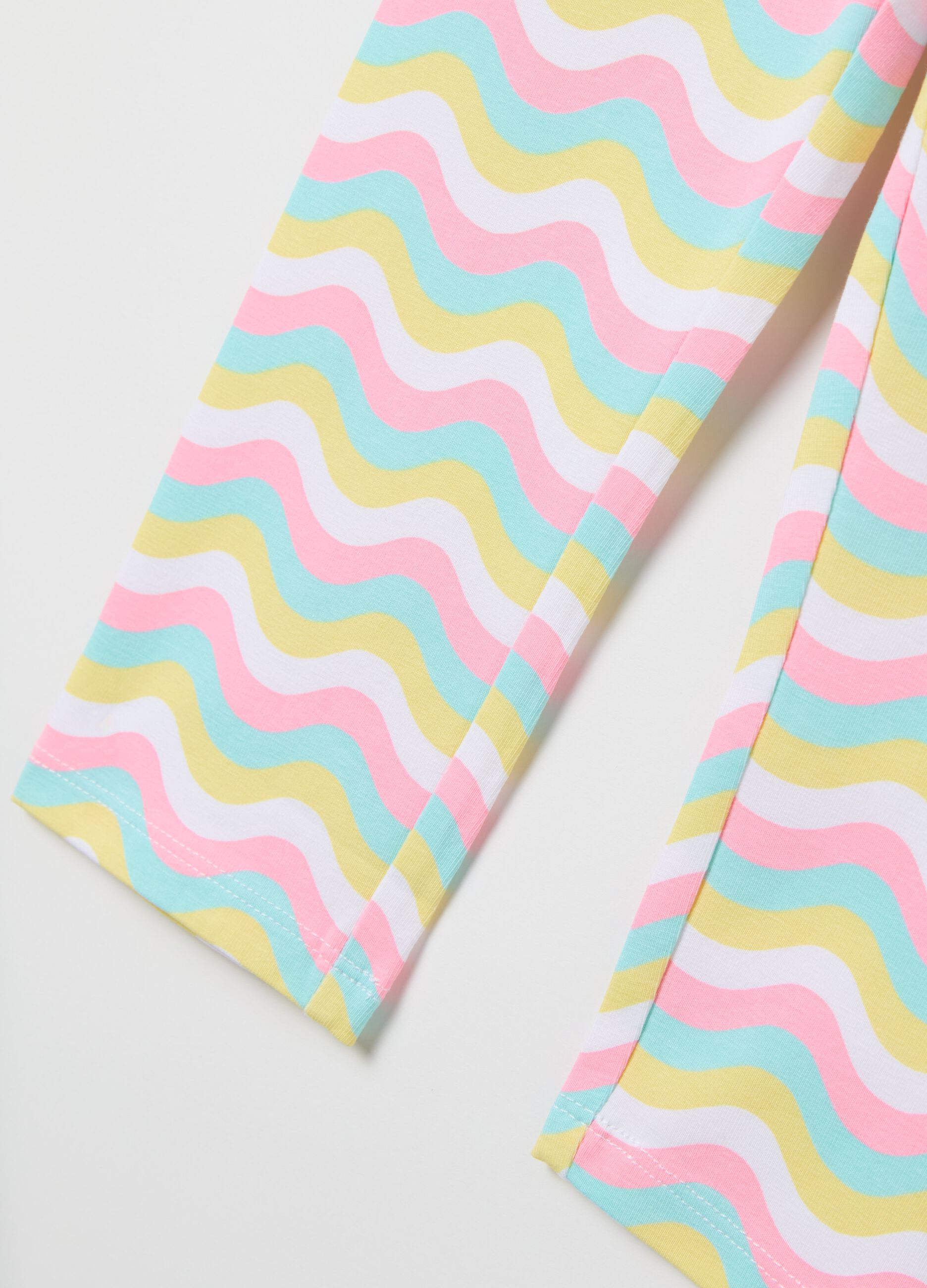 Three-quarter leggings in stretch cotton
