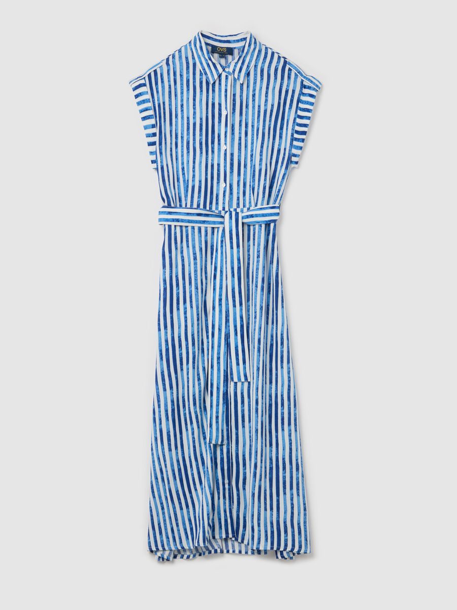 Long shirt dress with belt_4