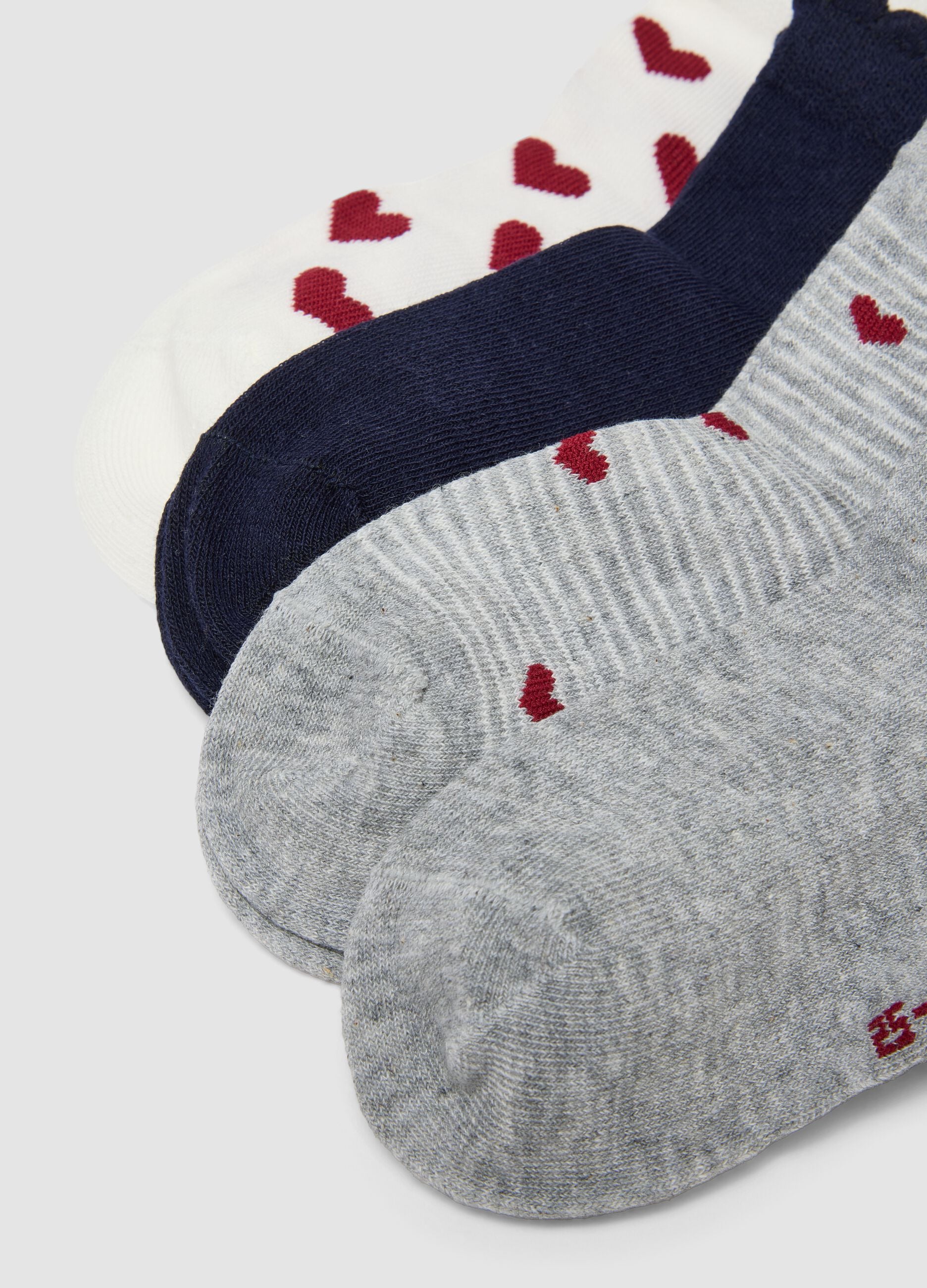 Seven-pack of multicolour short socks in organic stretch cotton