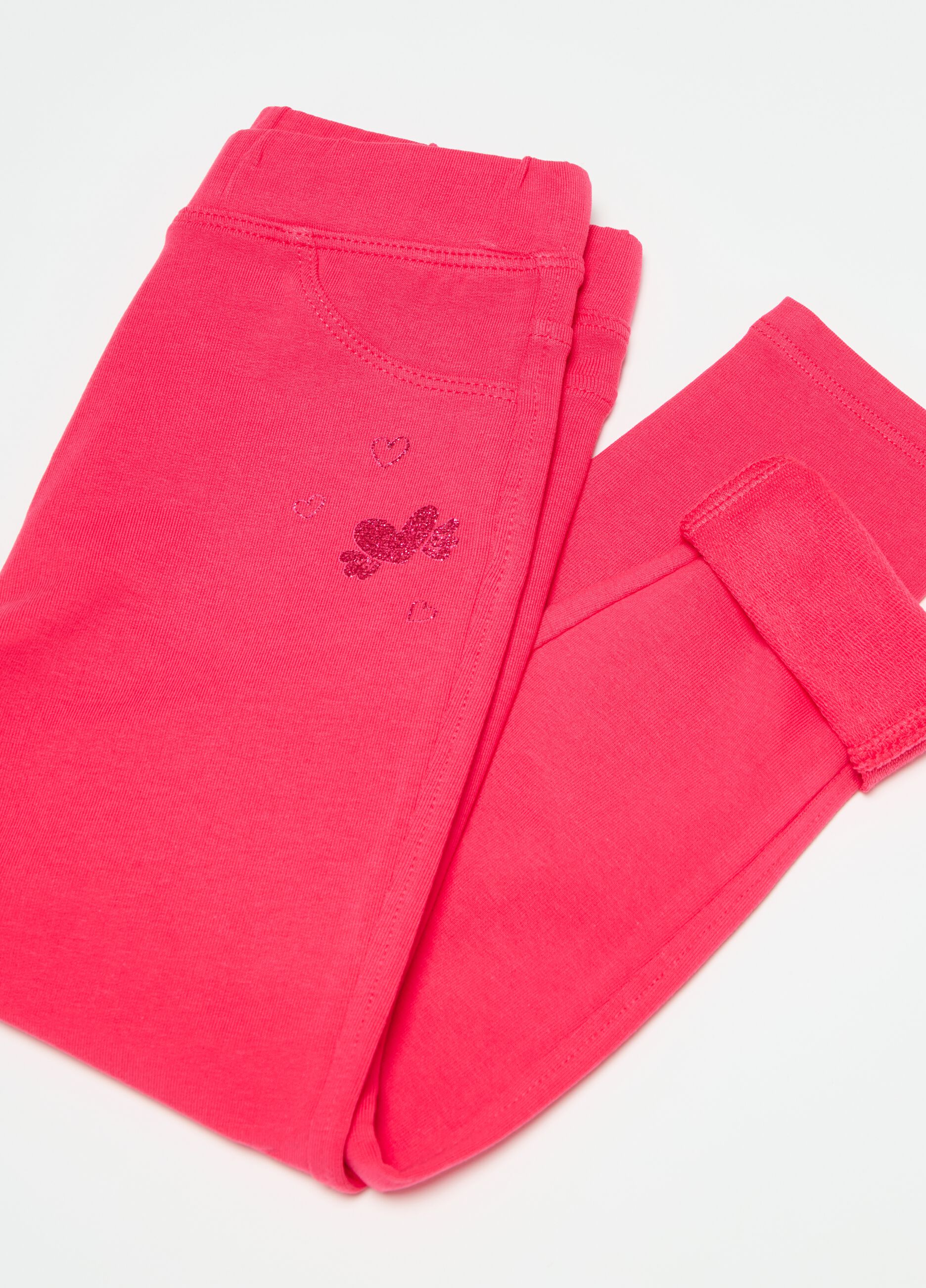 Treggings in stretch cotton with embroidery