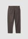 Brown carrot-fit stretch cotton twill trousers_2