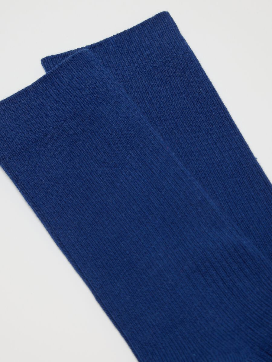 Calze midi blu in misto cotone_2