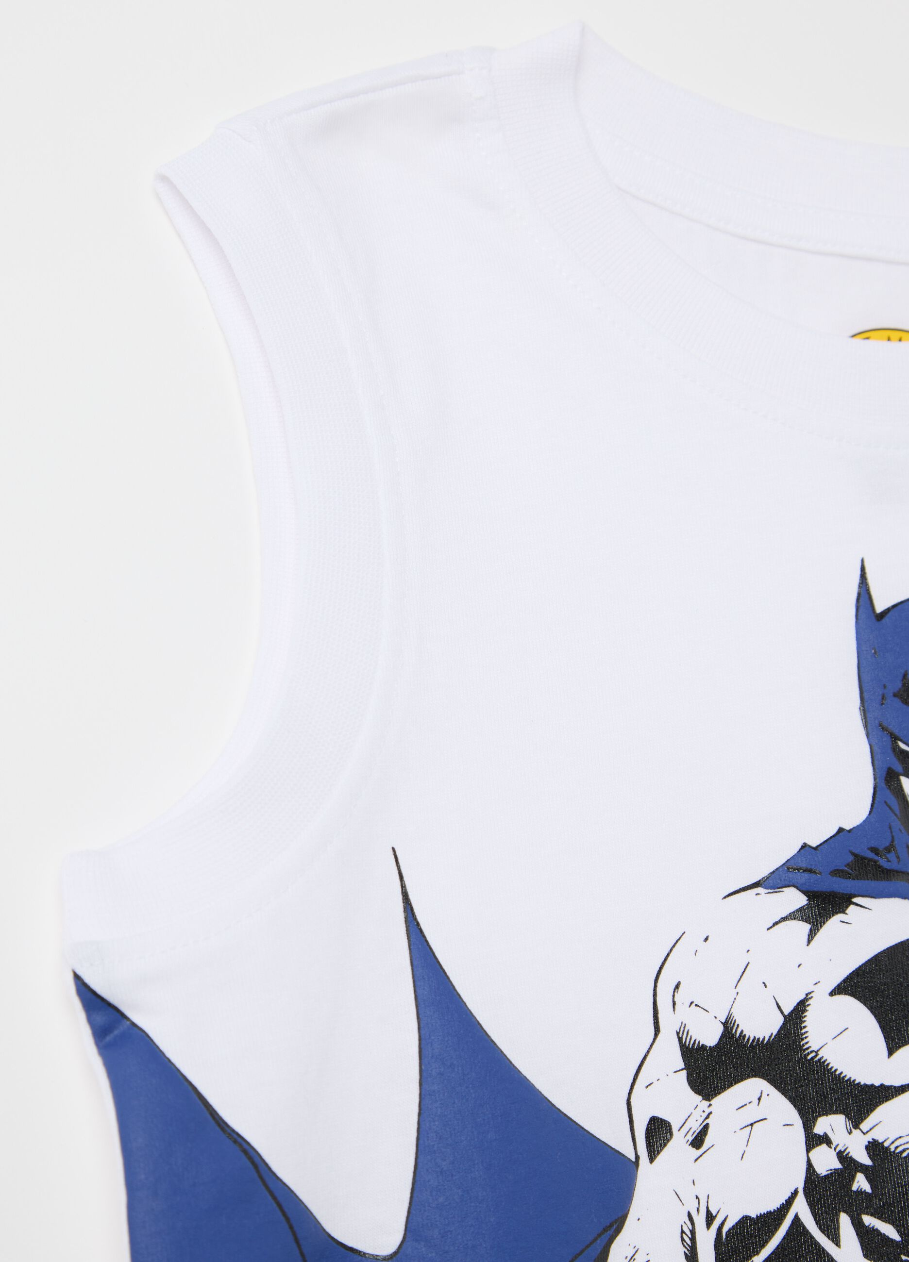 White and blue jogging set with Batman print