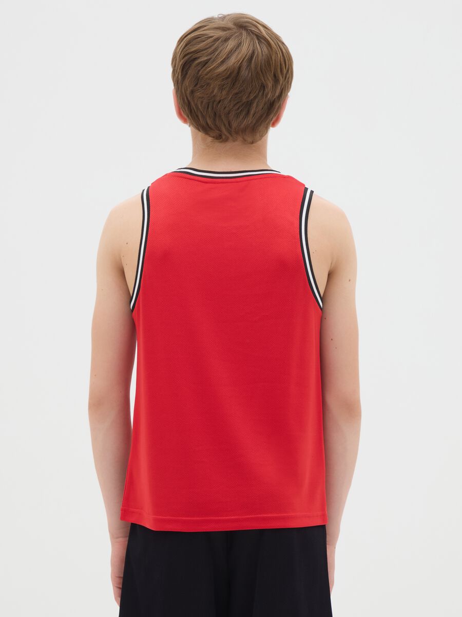 Canotta da ragazzo in tessuto rosso regular fit_1