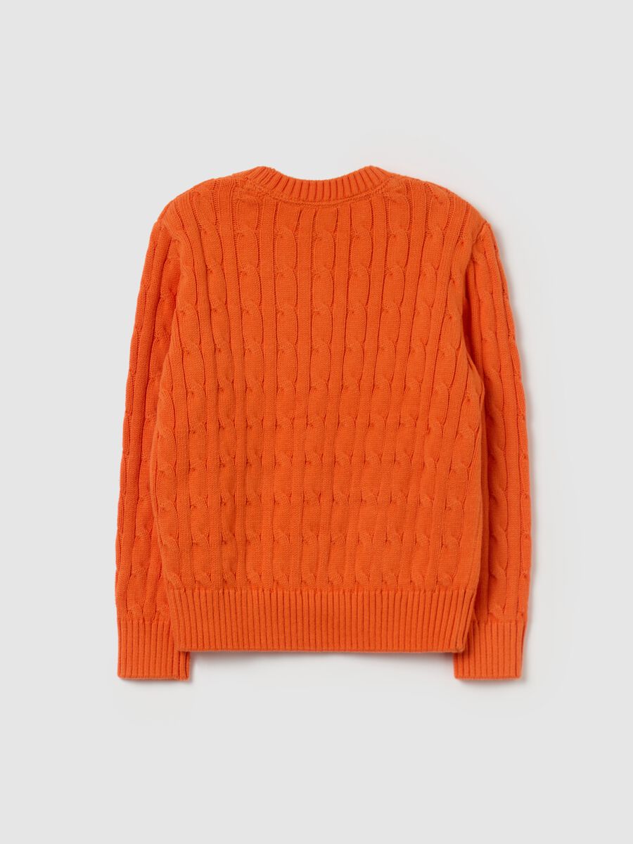 Cable-knit pullover with logo embroidery_4