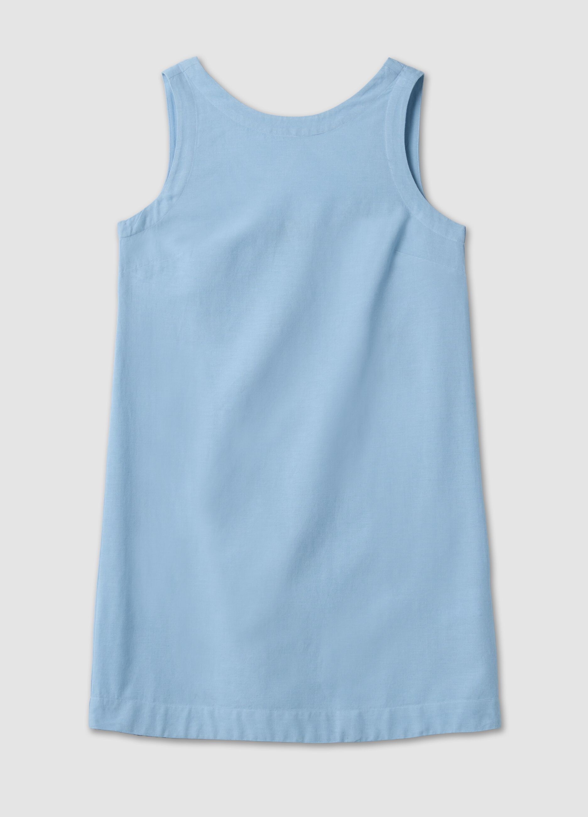 Light blue regular-fit dress in a viscose, cotton and linen blend