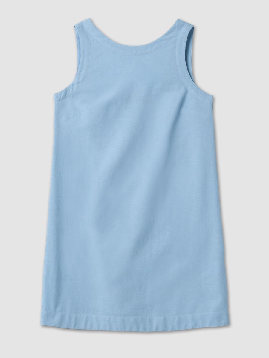 Light blue regular-fit dress in a viscose, cotton and linen blend_4