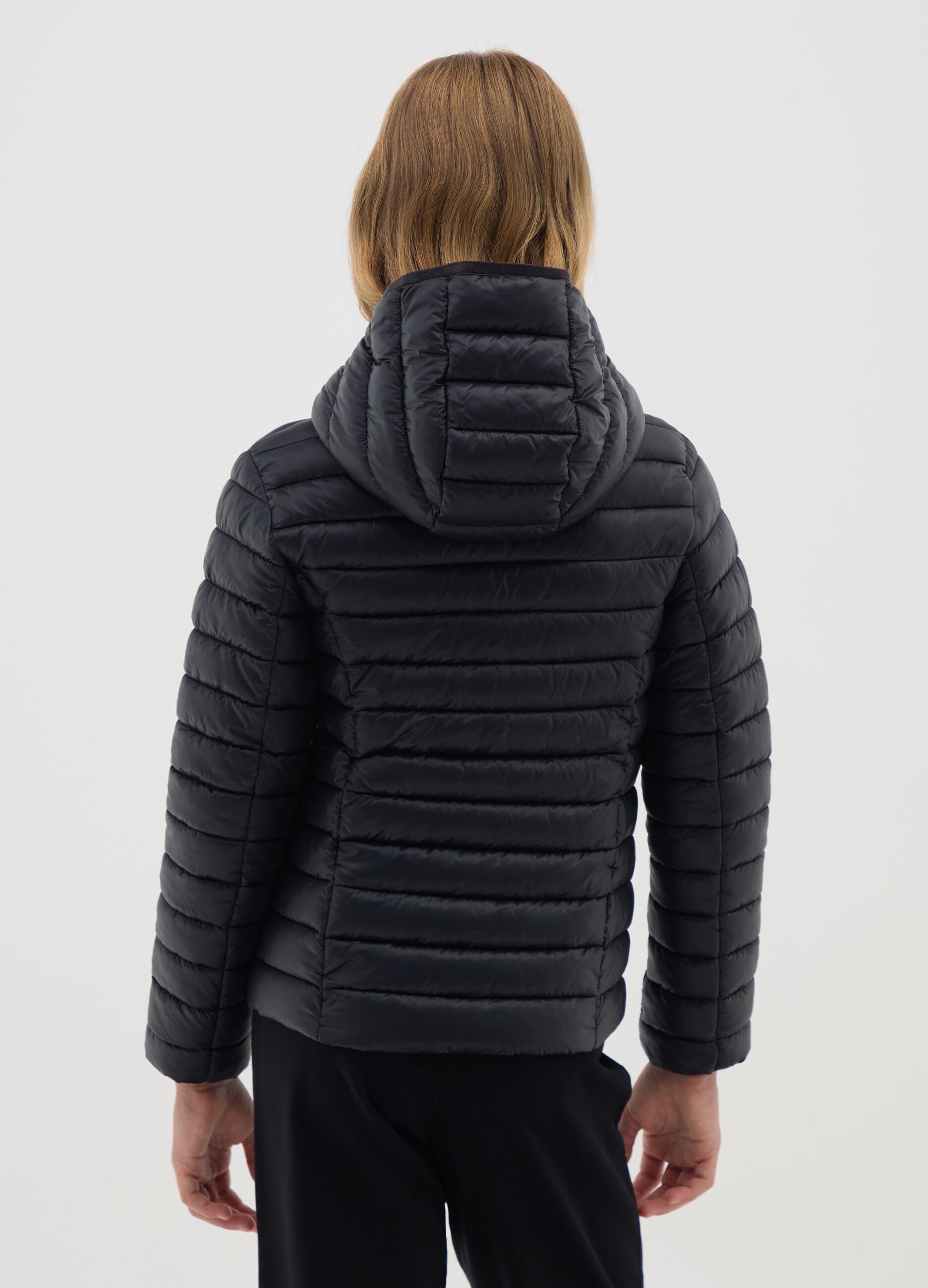 Girls' black regular-fit jacket