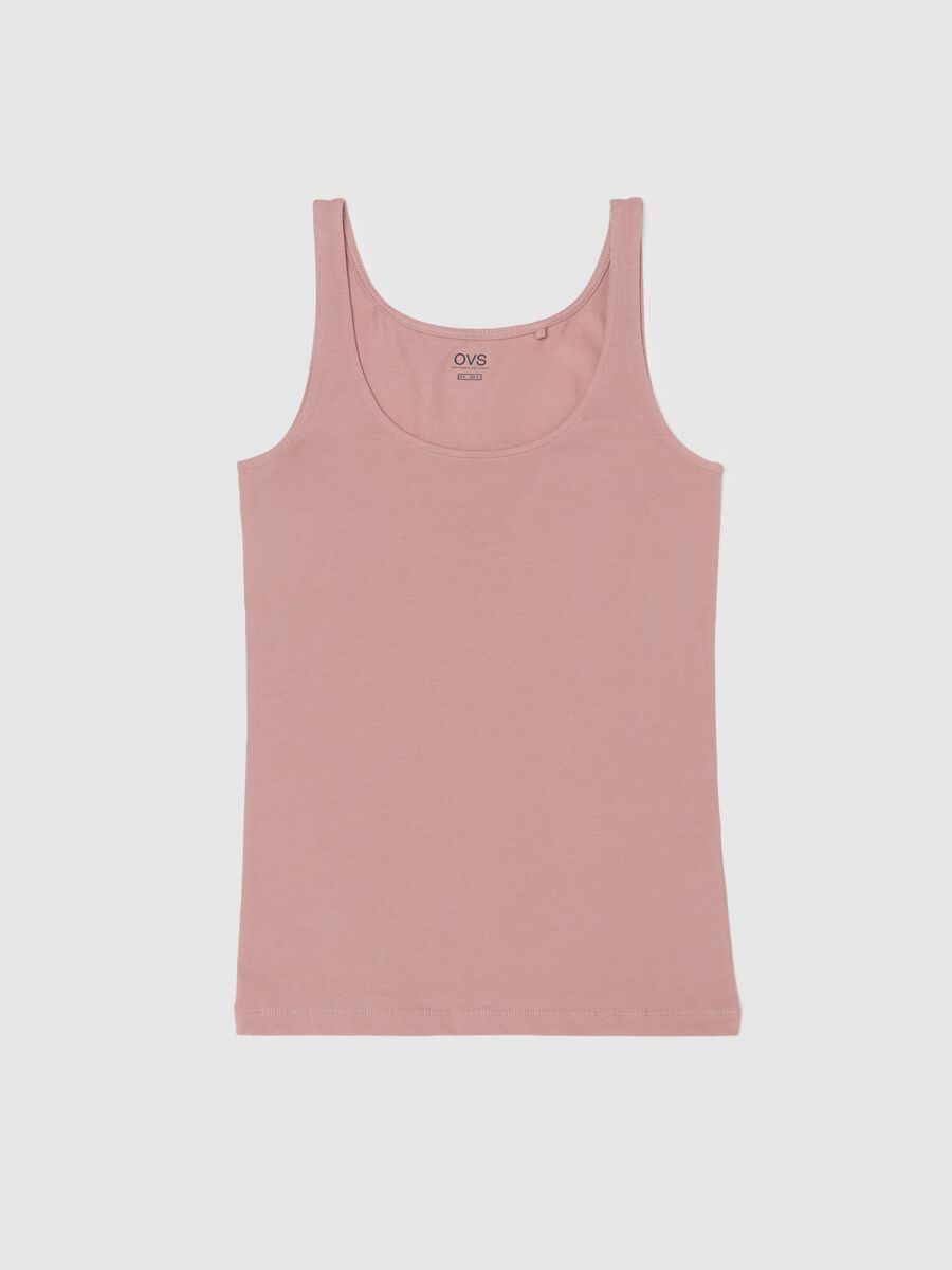 Under vest with round neck and wide straps_0