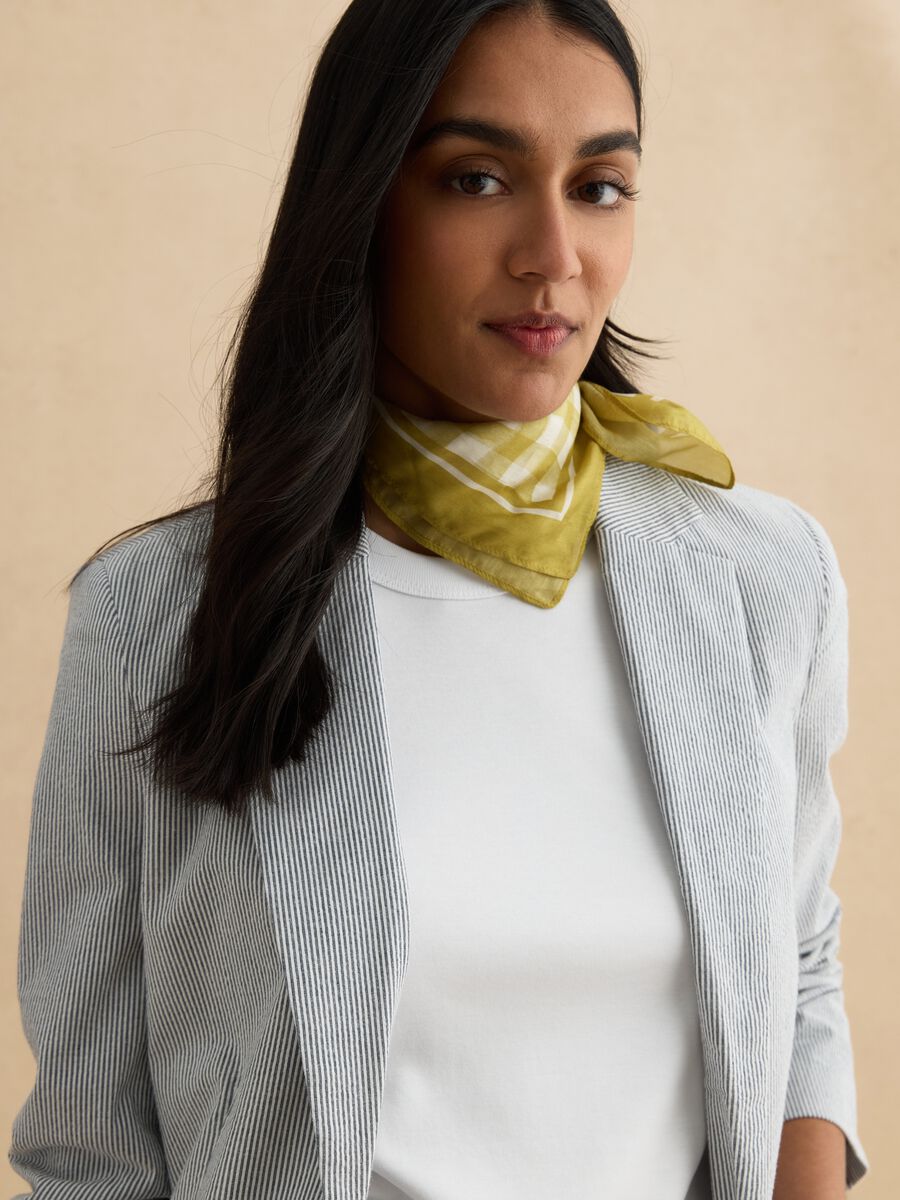 Grey Stretch Cotton Blazer_0