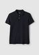Polo in puro cotone blu slim fit_4