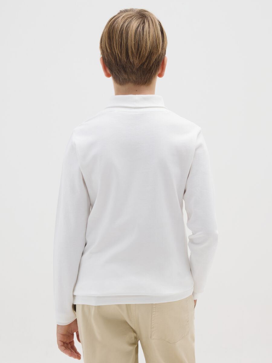 Maglia da ragazzo in puro cotone bianca regular fit_1